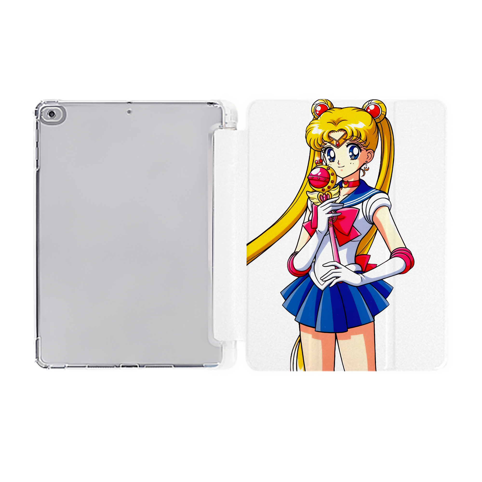 （画像用） 美少女戦士セーラームーン 月野 うさぎ つきの うさぎ Sailor Moon Tsukino Usagi IPad ケース ペン収納付き 三つ折りスタンド PUレザー×シリコン 対応機種9.5/10.5/10.9インチ